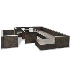 Pearce 10 Peices Garden Lounge Brown
