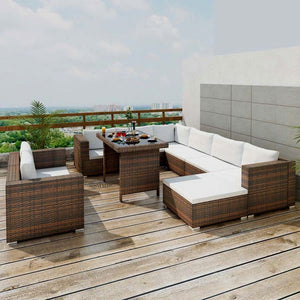 Pearce 10 Peices Garden Lounge Brown