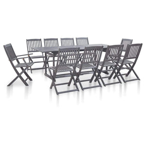Turner 10 Seater Solid Acacia Wood Dining Set Grey