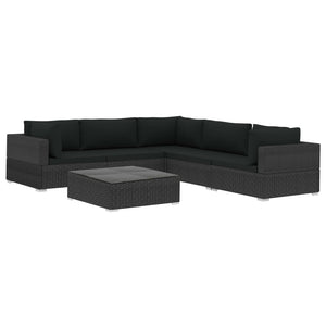 All Black Outdoor 6 Pieces  Lounge