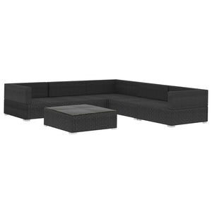 All Black Outdoor 6 Pieces  Lounge