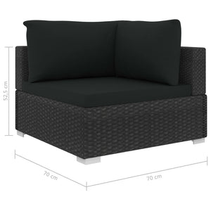All Black Outdoor 6 Pieces  Lounge