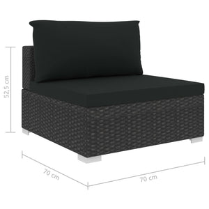 All Black Outdoor 6 Pieces  Lounge