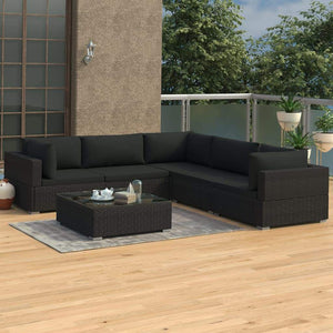 All Black Outdoor 6 Pieces  Lounge