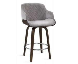 2× Fabric Kitchen Bar Stools