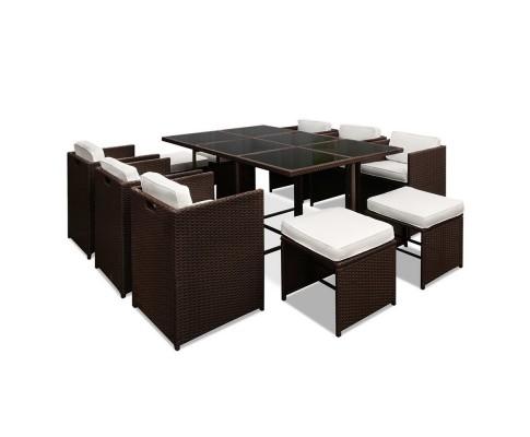 Townsend 11pc Outdoor Dining Set Brown