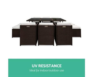 Townsend 11pc Outdoor Dining Set Brown