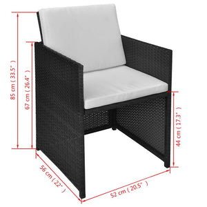 Modern Black 8 Seater Outdoor Dining Set