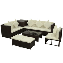 Load image into Gallery viewer, Latest Outdoor Corner Lounge Brown with Cream Cushions
