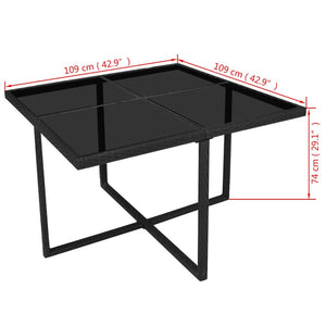 Modern Black 8 Seater Outdoor Dining Set
