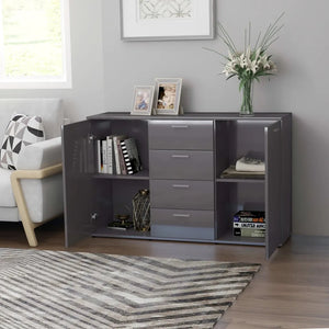 Monty Sideboard High Gloss Grey Chipboard