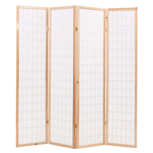 Joe Folding 4Panel Room Divider Japanese Style 160x170 cm Natural