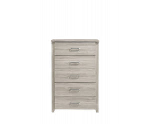 Telford 5 Chest Of Drawers Tallboy In White Oak