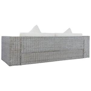 Haku 2 Piece Sofa Set with Cushions Grey Natural Rattan