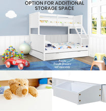 Load image into Gallery viewer, KINGSWOOD SLUMBER Bunk Bed Frame Modular Single White Wood Kids Double Deck Twin
