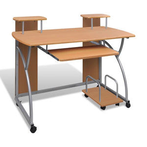 FirstChoise Computer Desk with Pullout Keyboard Tray Brown
