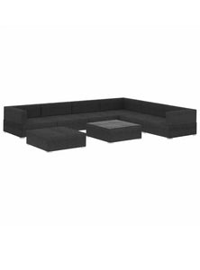 Fermoy Outdoor Furniture Lounge Set 8 Seater Full Black