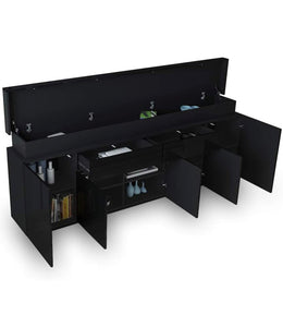 Sideboard Cabinet 5 Doors & 2 Drawers Wood Storage Buffet Table with RGB LED Light  180cm