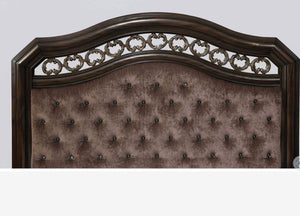 Linn Modern Espresso King Ans Queen Upholstered Panel Bed