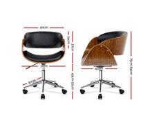 Load image into Gallery viewer, Jazz Wooden &amp; PU Leather Office Desk Chair - Black
