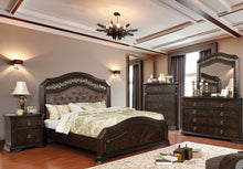 Load image into Gallery viewer, Linn Modern Espresso King Ans Queen Upholstered Panel Bed

