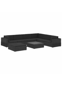 Fermoy Outdoor Furniture Lounge Set 8 Seater Full Black
