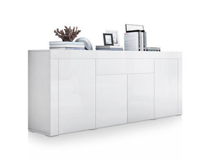 Modern Sideboard Buffet High Gloss Storage Cabinet 4 Doors Cupboard Table White