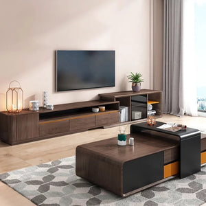Brody Designer Entertainment Unit Set Solid Wood