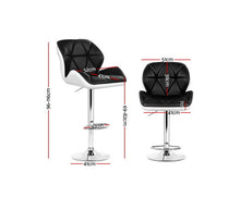Load image into Gallery viewer, 2x Kitchen Bar Stools Swivel Bar Stool Chairs Leather Gas Lift Black
