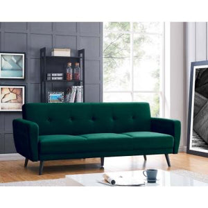 Jorn 3 Seater Velvet Sofa Bed - Dark Forest Green