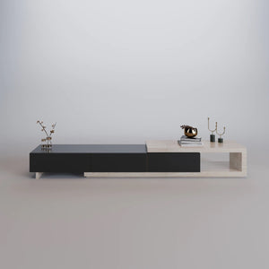 C550 Expandable Black and Wood Entertainment Unit