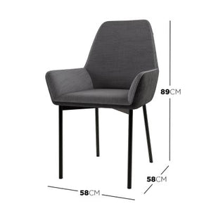 Ercol Table Concrete with 6 Eve Chairs Charcoal Dining Set