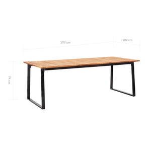 Seeka 9 Piece Outdoor Dining Set Poly Rattan and Acacia Wood Grey