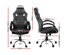 Load image into Gallery viewer, Racing Style PU Leather Office Desk Chair - Black
