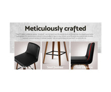 Load image into Gallery viewer, 2x Kitchen Wooden Bar Stools Swivel Bar Stool Chairs Leather Luxury Black
