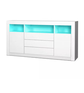 Artiss Buffet Sideboard Cabinet 3 Drawers High Gloss Storage Cupboard Display