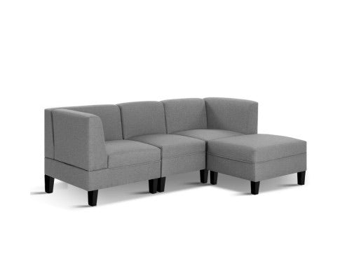 Kinsale 4 Seater Sofa Set Bed Modular Lounge Chair Chaise Suite Fabric
