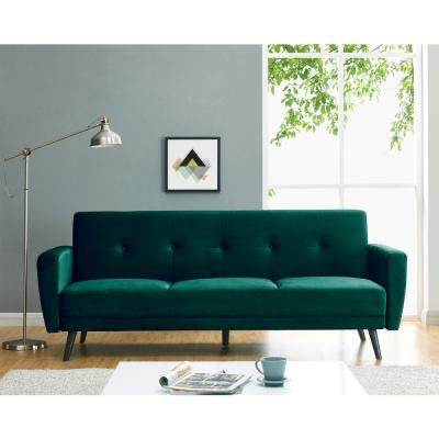 Jorn 3 Seater Velvet Sofa Bed - Dark Forest Green