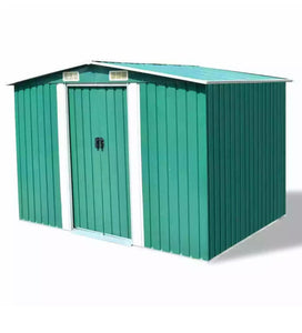 vidaXL Garden Storage Shed Green Metal 257x205x178cm Tool Organiser Room