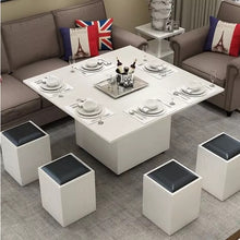 Load image into Gallery viewer, Modern Wooden Glass white Round Coffee Table
