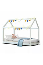 Load image into Gallery viewer, Kids Wooden bed Frame Single size mattress base Pine Timber White
