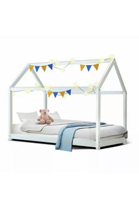 Kids Wooden bed Frame Single size mattress base Pine Timber White
