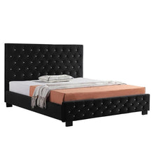 Load image into Gallery viewer, Ramos Velvet Bed With Tufted Diamond Black
