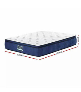 Giselle Bedding Queen Size Mattress 7 Zone Euro Top Pocket Spring Cool Gel Memor