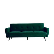 Load image into Gallery viewer, Jorn 3 Seater Velvet Sofa Bed - Dark Forest Green
