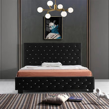Load image into Gallery viewer, Ramos Velvet Bed With Tufted Diamond Black
