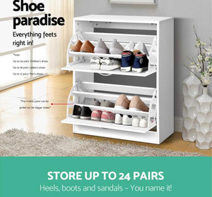 Shoe Cabinet Shoe Storage Shoe Rack 24 pairs Wooden Shoe Organiser shelf Cupboard