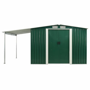 NC Garden Shed with Sliding Doors Green 386x205x178 cm Steel