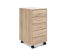 Load image into Gallery viewer, 5 Drawer Filing Cabinet Storage Drawers Wood Study Office School File Cupboard

