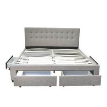 Load image into Gallery viewer, Martina Fabric King Bed with Storage Drawers - Ash
